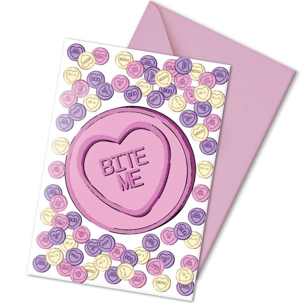 The Misfit Paper Co. - Hate Candies Rude Love Heart Carte de Voeux - Multicolore